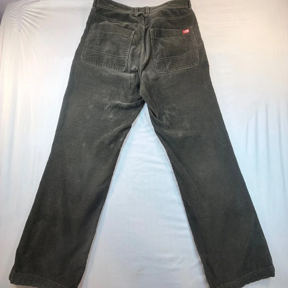 The North Face Corduroy Pants Mens 32 Olive Wide Leg‎ Skater Y2K Baggy Workwear